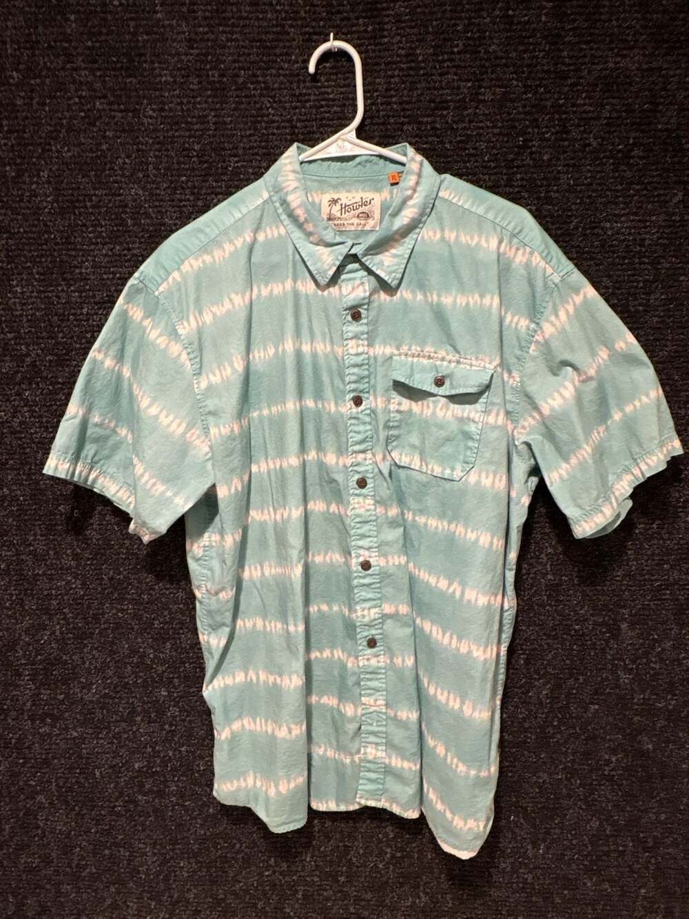 Howler Brothers San Gabriel Short Sleeve Button-Up Shirt - Hazy Horizon Sz. XL